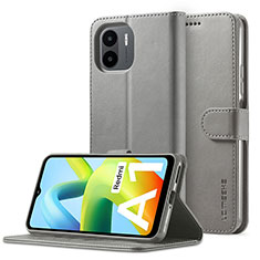 Leather Case Stands Flip Cover Holder LC2 for Xiaomi Redmi A1 Gray
