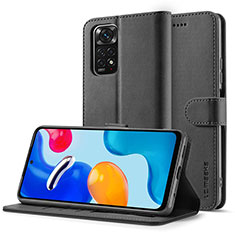 Leather Case Stands Flip Cover Holder LC2 for Xiaomi Redmi Note 11 Pro 5G Black