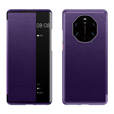 Leather Case Stands Flip Cover Holder LF1 for Huawei Mate 40 RS Purple