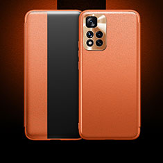 Leather Case Stands Flip Cover Holder LF1 for Xiaomi Mi 11i 5G (2022) Orange