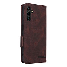 Leather Case Stands Flip Cover Holder LZ4 for Samsung Galaxy A04s Brown