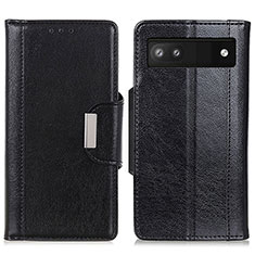 Leather Case Stands Flip Cover Holder M01L for Google Pixel 7a 5G Black