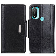 Leather Case Stands Flip Cover Holder M01L for Motorola Moto E20 Black