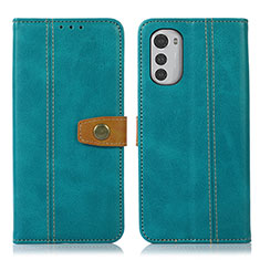 Leather Case Stands Flip Cover Holder M01L for Motorola Moto E32 Green