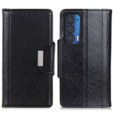 Leather Case Stands Flip Cover Holder M01L for Motorola Moto Edge (2021) 5G Black