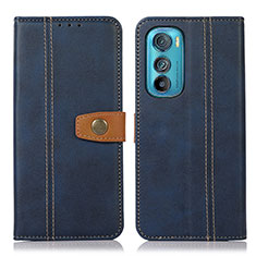 Leather Case Stands Flip Cover Holder M01L for Motorola Moto Edge 30 5G Blue