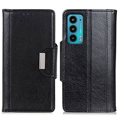 Leather Case Stands Flip Cover Holder M01L for Motorola Moto Edge Lite 5G Black