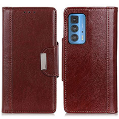 Leather Case Stands Flip Cover Holder M01L for Motorola Moto Edge S Pro 5G Brown