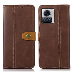 Leather Case Stands Flip Cover Holder M01L for Motorola Moto Edge X30 Pro 5G Brown