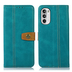 Leather Case Stands Flip Cover Holder M01L for Motorola MOTO G52 Green