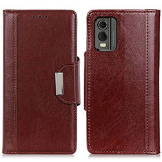 Leather Case Stands Flip Cover Holder M01L for Nokia C210 Brown