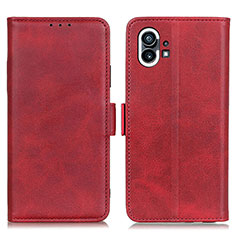 Leather Case Stands Flip Cover Holder M01L for Nothing Phone 1 Red