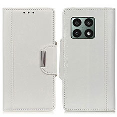 Leather Case Stands Flip Cover Holder M01L for OnePlus 10 Pro 5G White