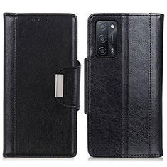 Leather Case Stands Flip Cover Holder M01L for Oppo A53s 5G Black