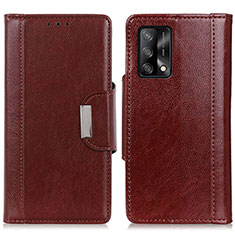Leather Case Stands Flip Cover Holder M01L for Oppo A74 4G Brown