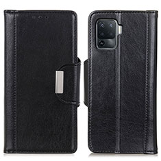Leather Case Stands Flip Cover Holder M01L for Oppo A94 4G Black