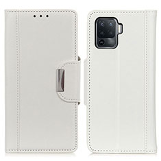 Leather Case Stands Flip Cover Holder M01L for Oppo A94 4G White