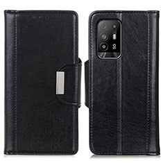 Leather Case Stands Flip Cover Holder M01L for Oppo F19 Pro+ Plus 5G Black