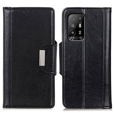 Leather Case Stands Flip Cover Holder M01L for Oppo Reno5 Z 5G Black