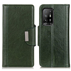 Leather Case Stands Flip Cover Holder M01L for Oppo Reno5 Z 5G Green