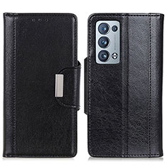 Leather Case Stands Flip Cover Holder M01L for Oppo Reno6 Pro 5G Black