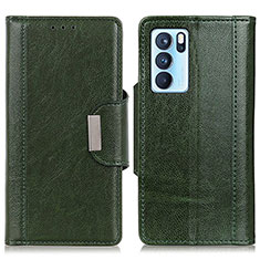 Leather Case Stands Flip Cover Holder M01L for Oppo Reno6 Pro 5G India Green