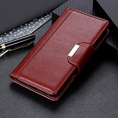 Leather Case Stands Flip Cover Holder M01L for Samsung Galaxy M02 Brown