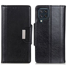 Leather Case Stands Flip Cover Holder M01L for Samsung Galaxy M32 4G Black