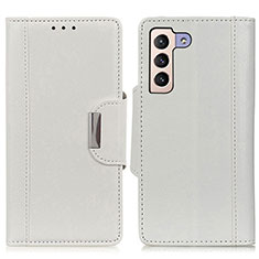 Leather Case Stands Flip Cover Holder M01L for Samsung Galaxy S21 FE 5G White