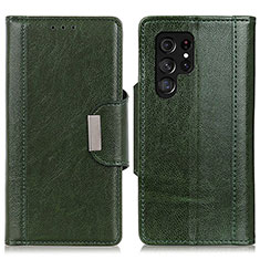 Leather Case Stands Flip Cover Holder M01L for Samsung Galaxy S21 Ultra 5G Green