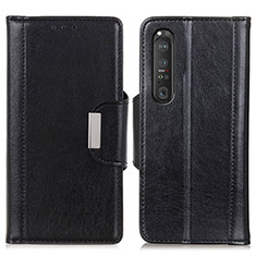 Leather Case Stands Flip Cover Holder M01L for Sony Xperia 1 III Black