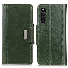 Leather Case Stands Flip Cover Holder M01L for Sony Xperia 10 III Green