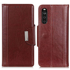 Leather Case Stands Flip Cover Holder M01L for Sony Xperia 10 III SO-52B Brown