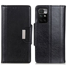 Leather Case Stands Flip Cover Holder M01L for Xiaomi Redmi 10 (2022) Black
