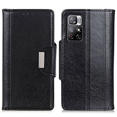 Leather Case Stands Flip Cover Holder M01L for Xiaomi Redmi Note 11S 5G Black