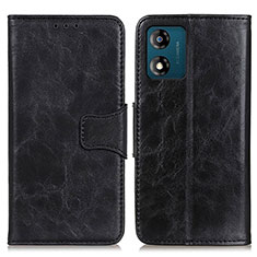 Leather Case Stands Flip Cover Holder M02L for Motorola Moto E13 Black