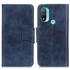 Leather Case Stands Flip Cover Holder M02L for Motorola Moto E20 Blue