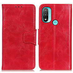 Leather Case Stands Flip Cover Holder M02L for Motorola Moto E20 Red