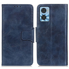 Leather Case Stands Flip Cover Holder M02L for Motorola Moto E22i Blue