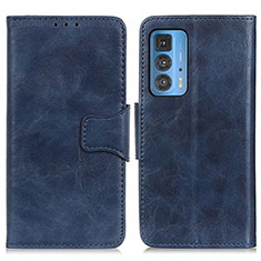 Leather Case Stands Flip Cover Holder M02L for Motorola Moto Edge 20 Pro 5G Blue