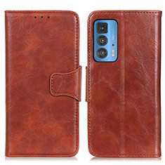 Leather Case Stands Flip Cover Holder M02L for Motorola Moto Edge 20 Pro 5G Brown