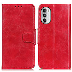 Leather Case Stands Flip Cover Holder M02L for Motorola Moto Edge (2022) 5G Red