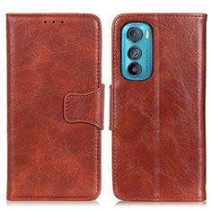 Leather Case Stands Flip Cover Holder M02L for Motorola Moto Edge 30 5G Brown