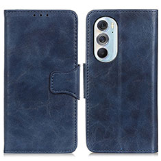 Leather Case Stands Flip Cover Holder M02L for Motorola Moto Edge 30 Pro 5G Blue