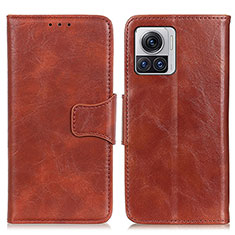 Leather Case Stands Flip Cover Holder M02L for Motorola Moto Edge X30 Pro 5G Brown