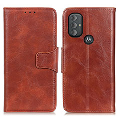 Leather Case Stands Flip Cover Holder M02L for Motorola Moto G Play (2023) Brown