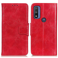 Leather Case Stands Flip Cover Holder M02L for Motorola Moto G Pure Red