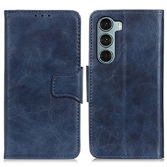 Leather Case Stands Flip Cover Holder M02L for Motorola Moto G200 5G Blue