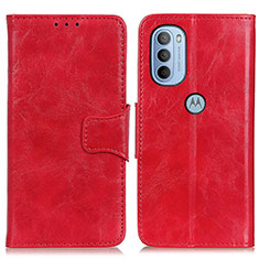 Leather Case Stands Flip Cover Holder M02L for Motorola Moto G31 Red