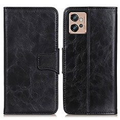 Leather Case Stands Flip Cover Holder M02L for Motorola Moto G32 Black